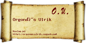 Orgonás Ulrik névjegykártya